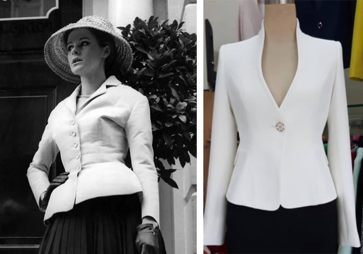 Modello Giacca Dior e giacca attuale
