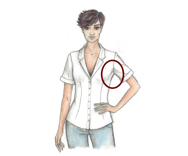 camicia con alone di sudore