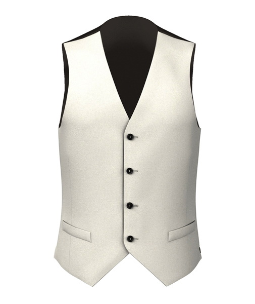 gilet cotone bianco corto monopetto