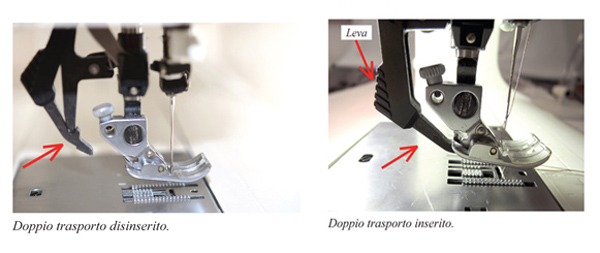 doppio trasporto nella macchina da cucire