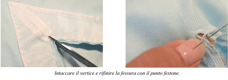 intaccare la scollatura a V