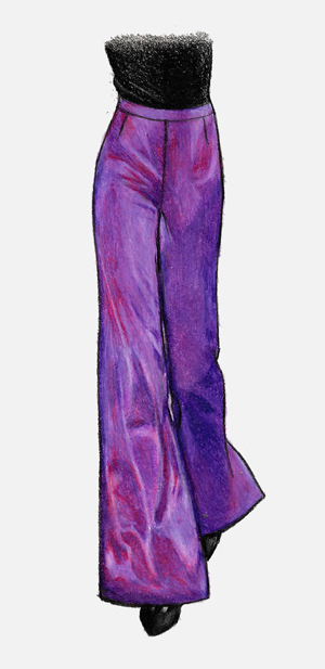 pantaloni con gamba larga