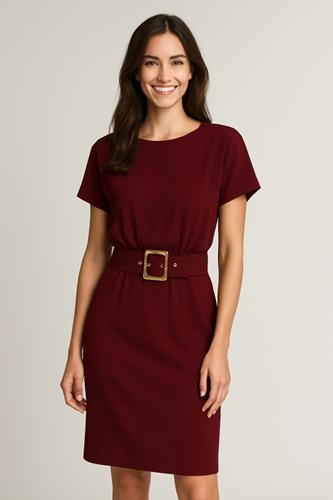 abito bordeaux a vita definita